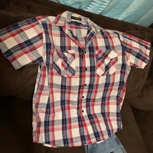 Mens Red and Blue button down